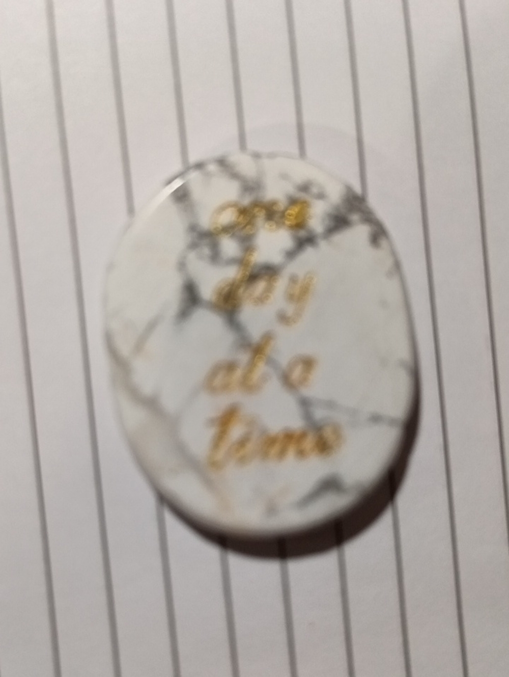 Gold Script Howlite Crystal Worry Stone - Picture 2 of 5
